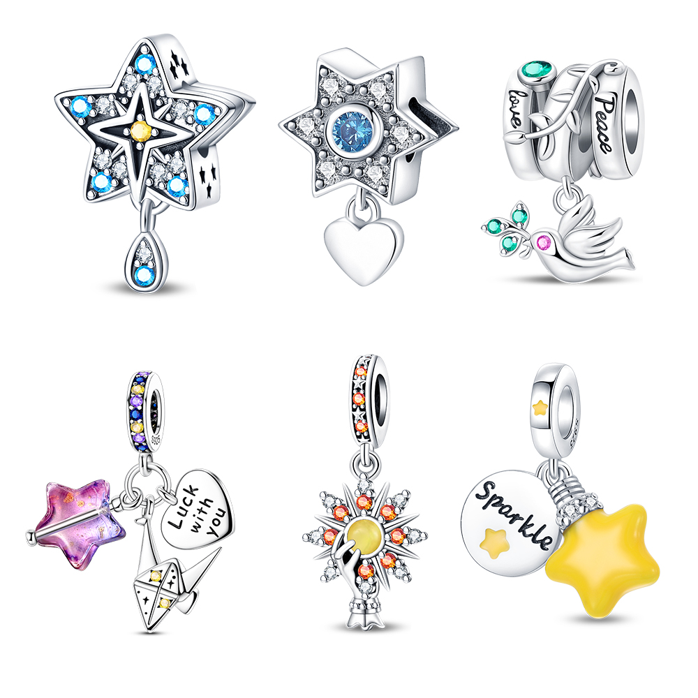 Glow In Dark Stars - Plated 925 Silver Youth Prismatic Glow-in-the-Dark