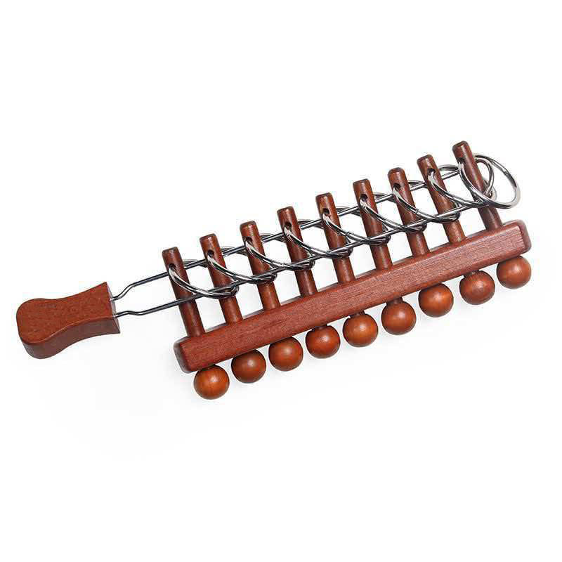 Wooden Puzzle Kids - Classical Chinese Nine Linked Rings Puzzle
