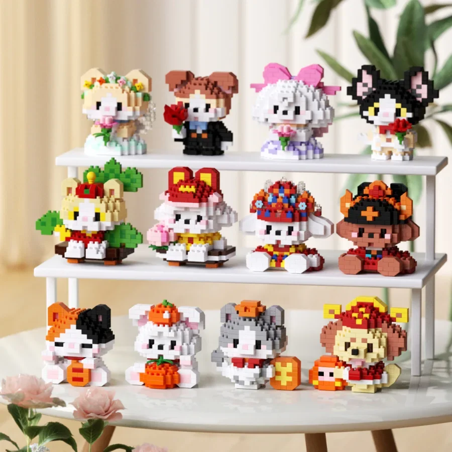 Kids Toys 10 Year Old - Animal Small Particle Cat Mini Building