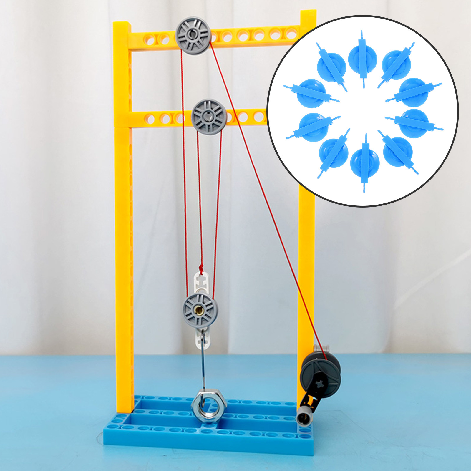 Volcano Experiment Kit - 10Pcs Teaching Pulley Equipment Single Pulley