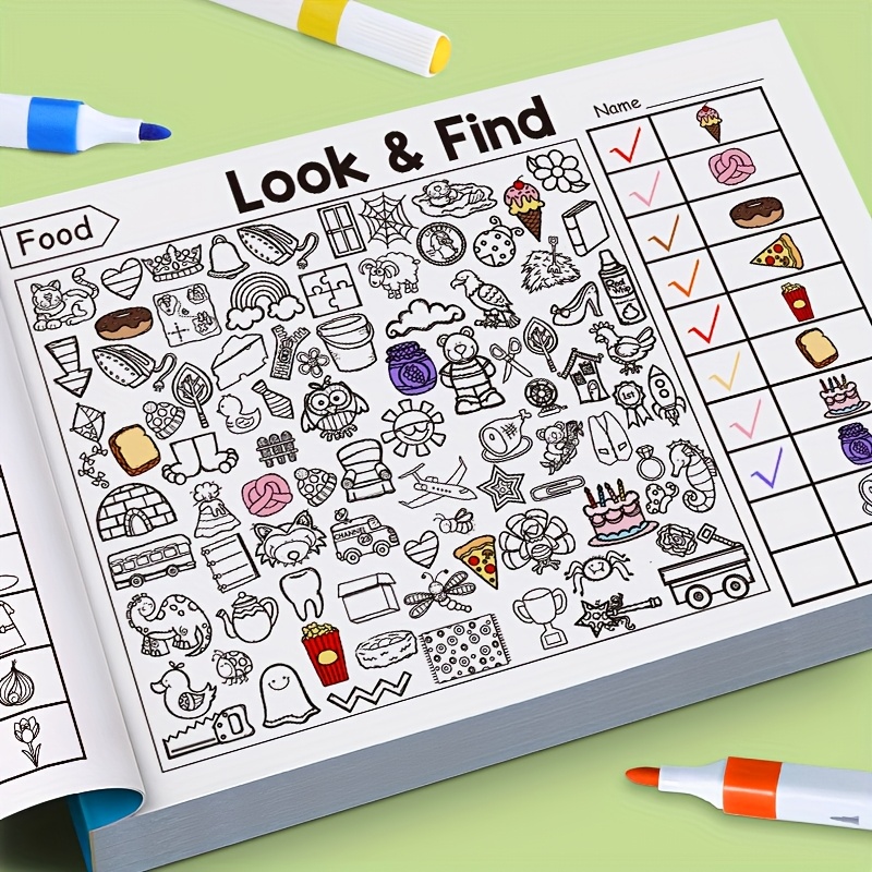 Kids Art Easel - Children's Hidden Objects Coloring Book, with
