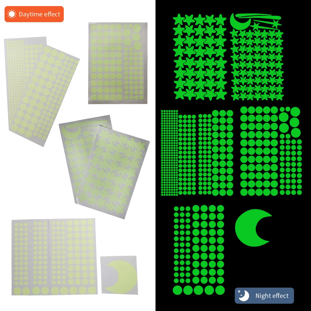 Glow In Dark Stars - Luminous Moon Stars Wall Stickers for