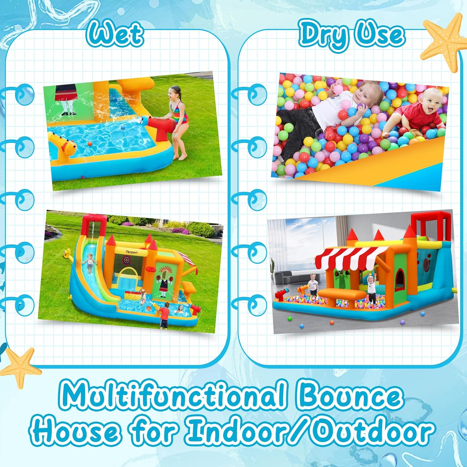 Inflatable Bounce House with W - огляд і ціна Kids Toys House
