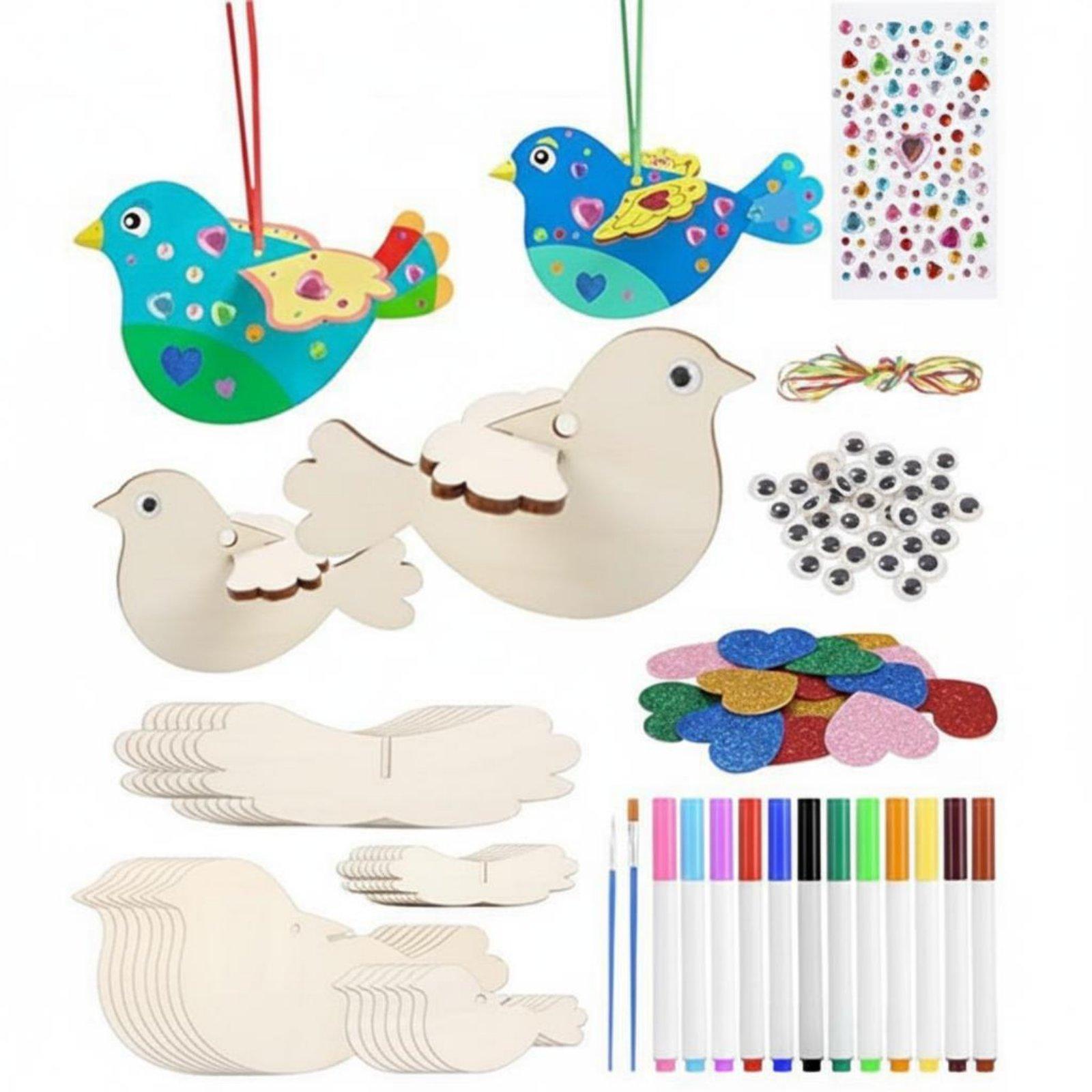 DIY Wooden Bird Ornament Craft - огляд і ціна Wooden Puzzle Kids