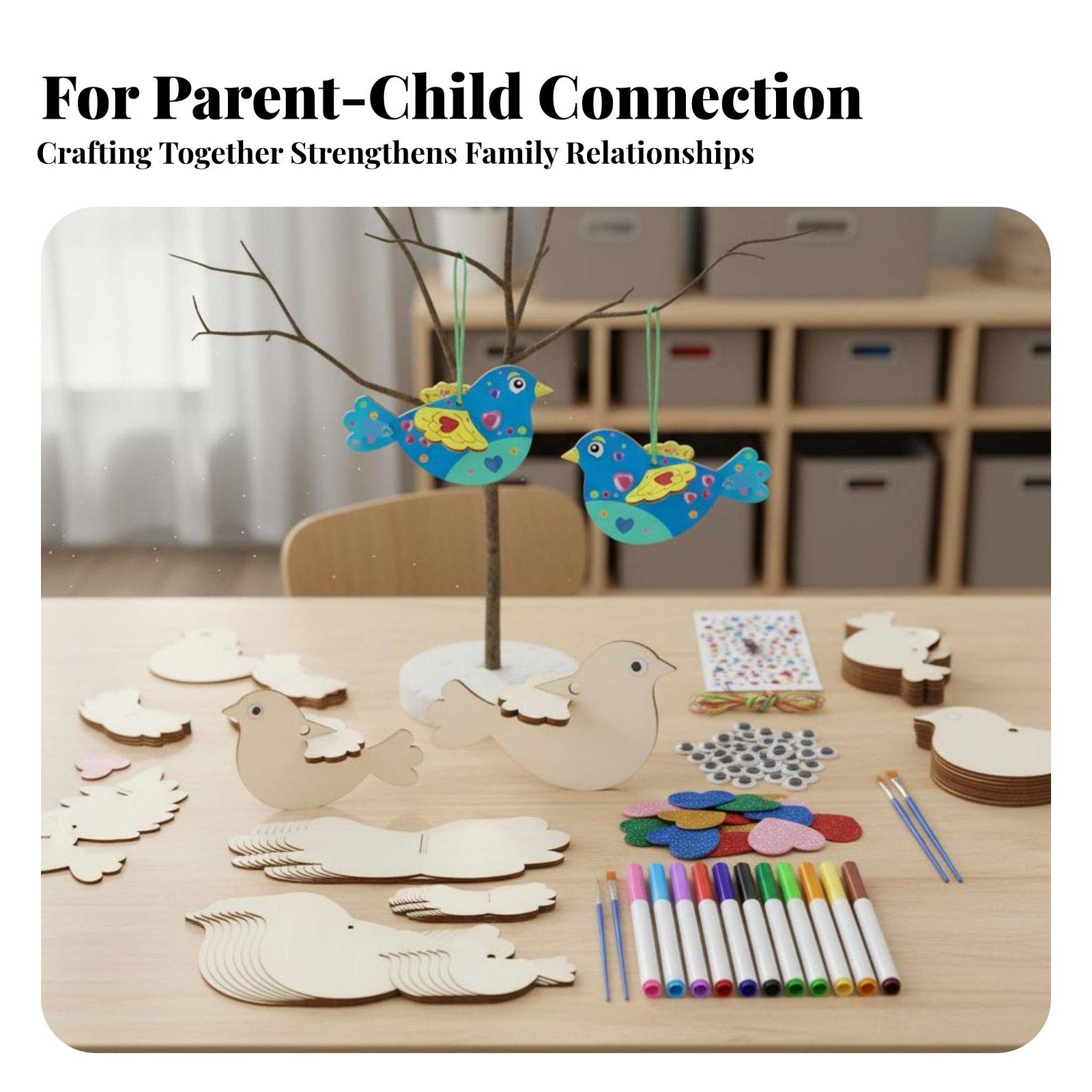 DIY Wooden Bird Ornament Craft - огляд і ціна Wooden Puzzle Kids
