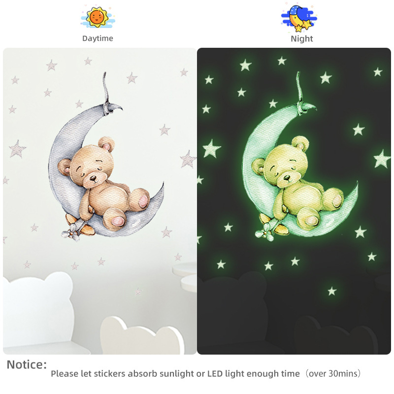 Cartoon Teddy Bear Sleeping on - огляд і ціна Glow In Dark Stars