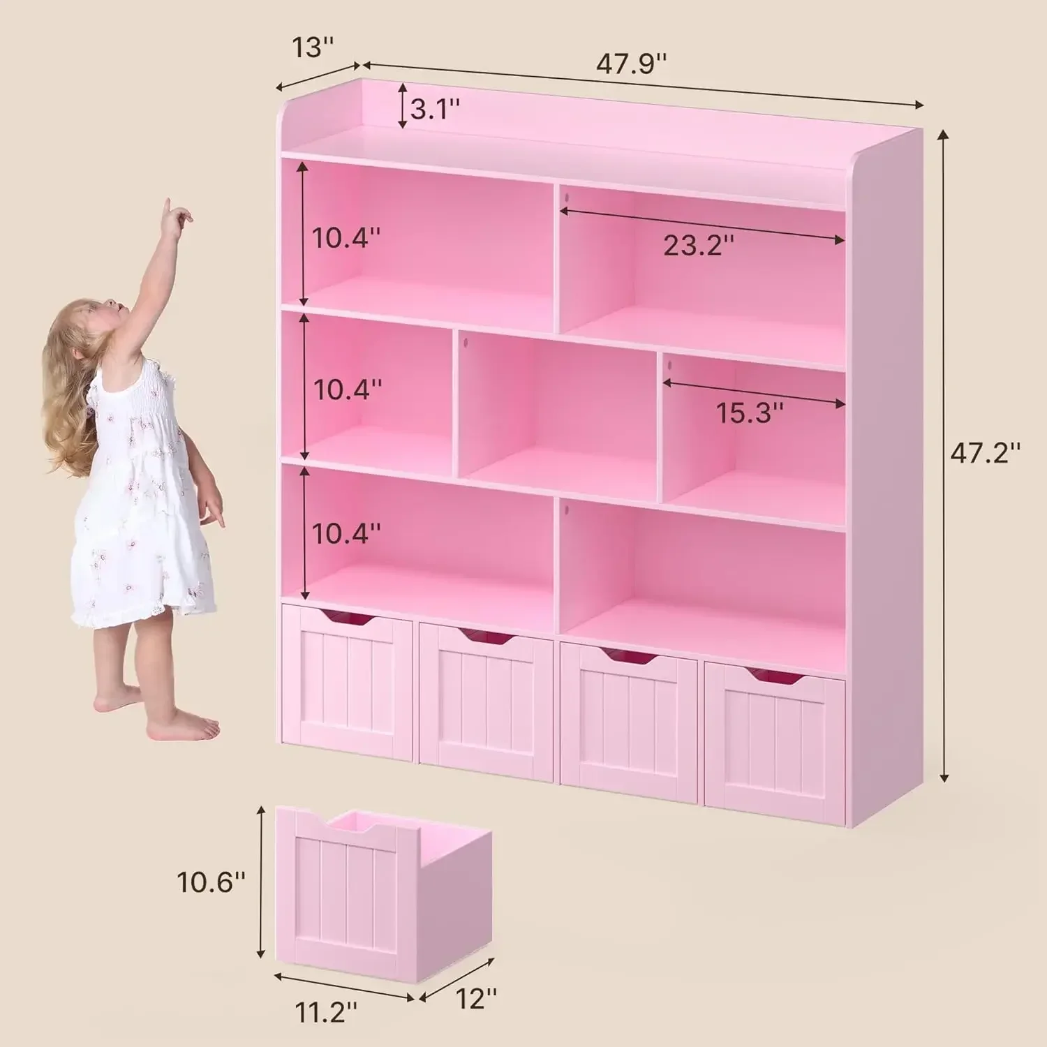 Kids Toy Storage Cabinet Bookc - огляд і ціна Kids Toys Drawers