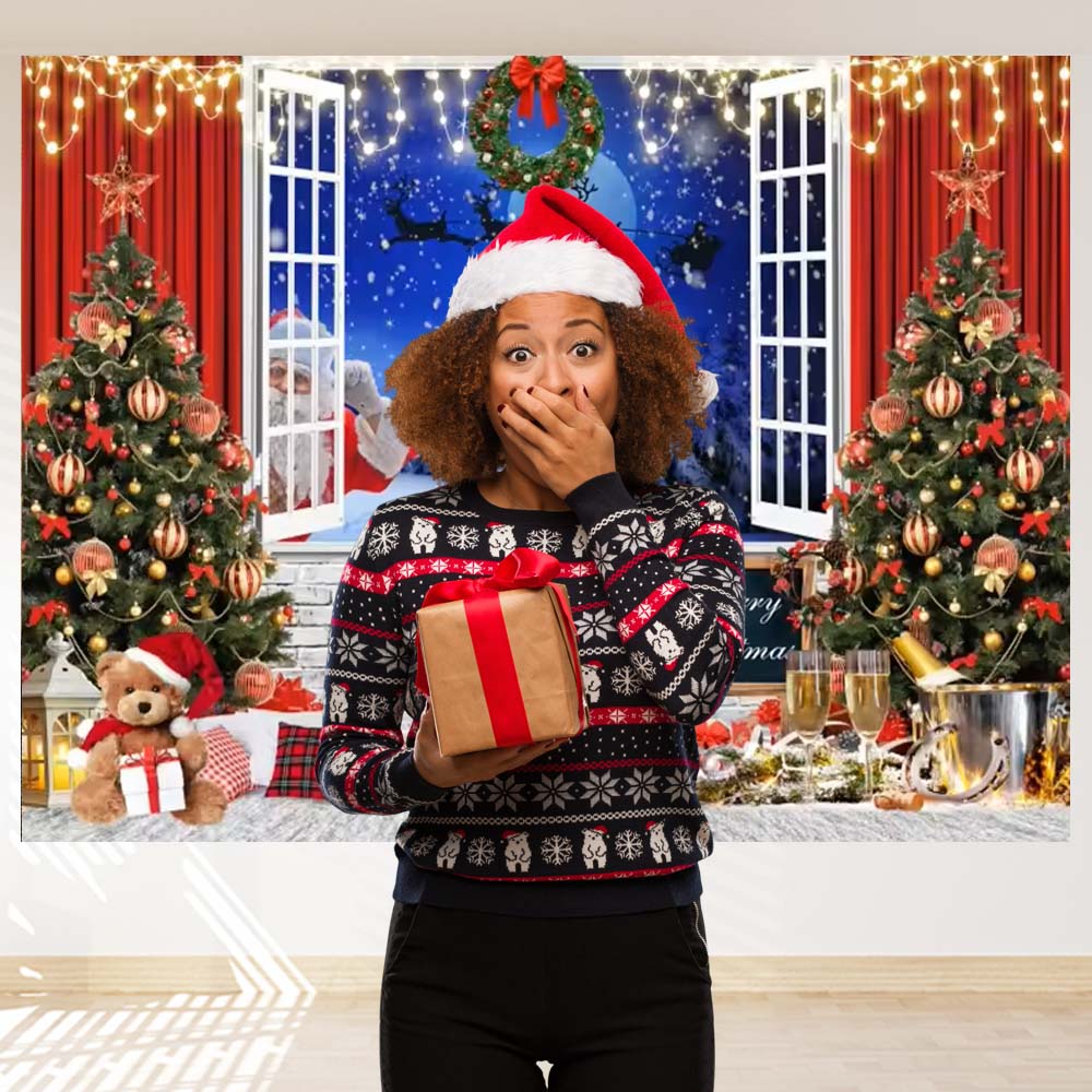 Christmas Backdrop Window Xmas - огляд і ціна Banner Kids Toys
