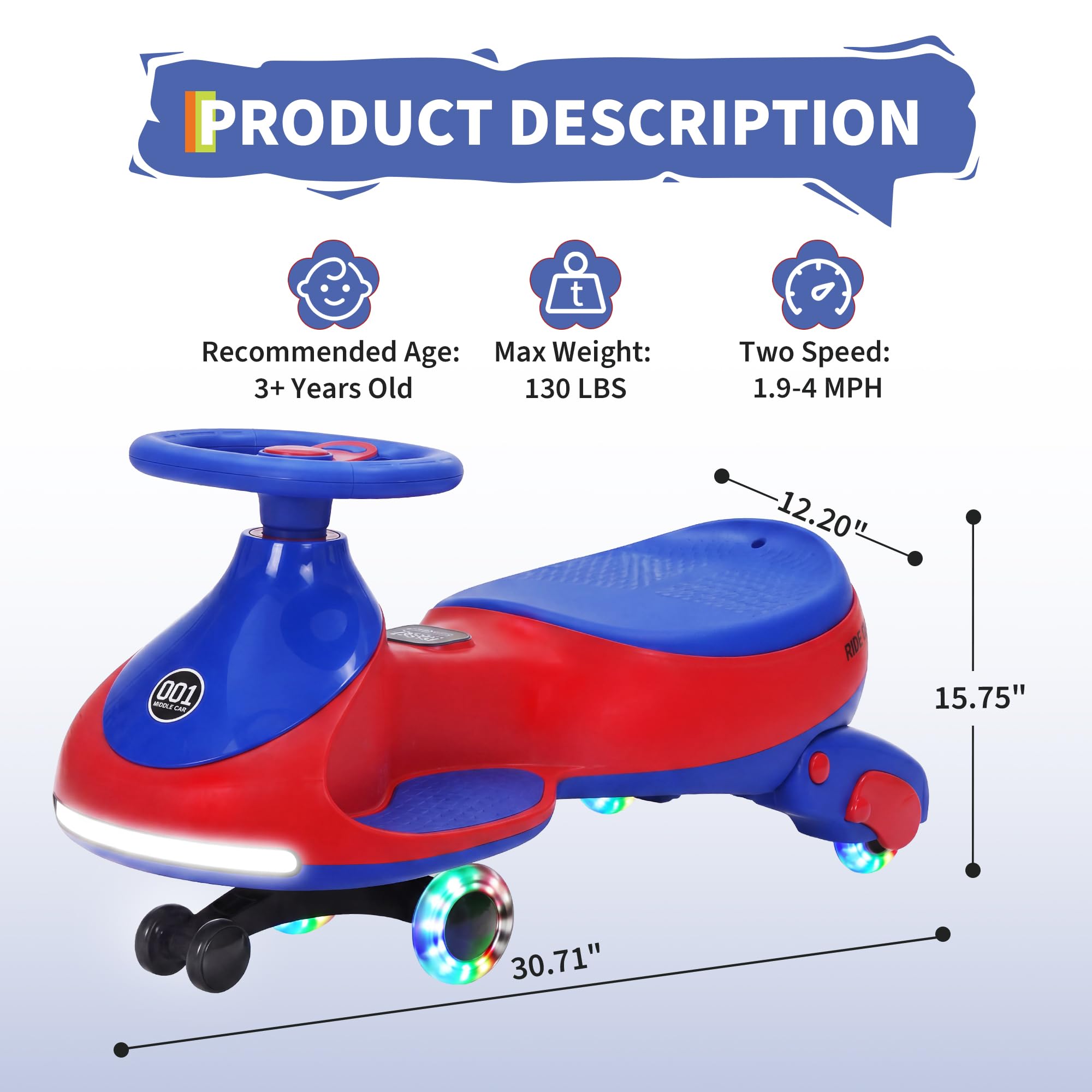 12V Electric Wiggle Car Kids W - огляд і ціна Kids Toys Electric