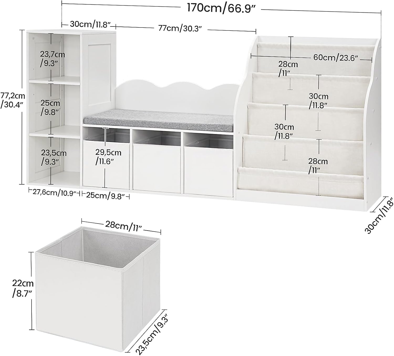 Kids Bookshelf Reading Nook 3  - огляд і ціна Kids Toys Drawers
