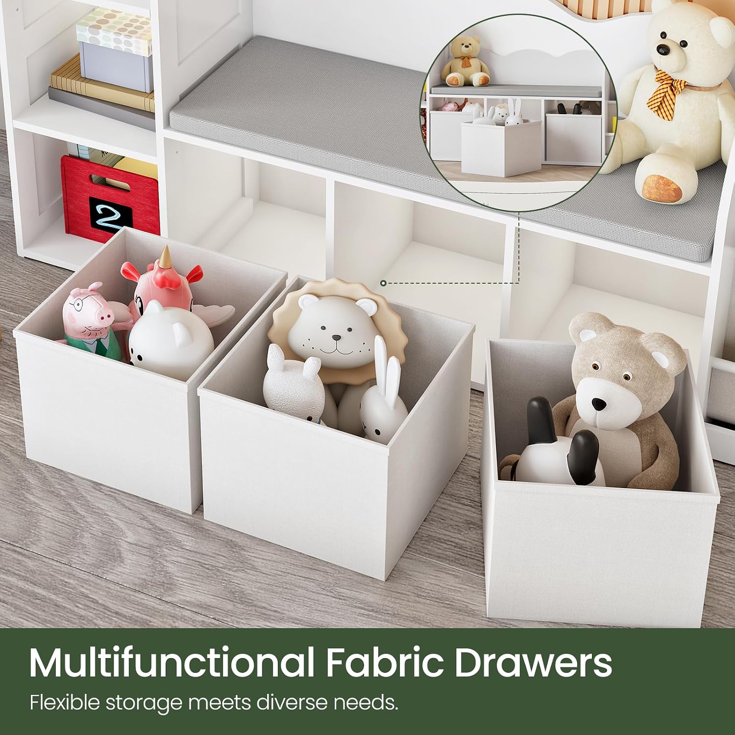 Kids Bookshelf Reading Nook 3  - огляд і ціна Kids Toys Drawers