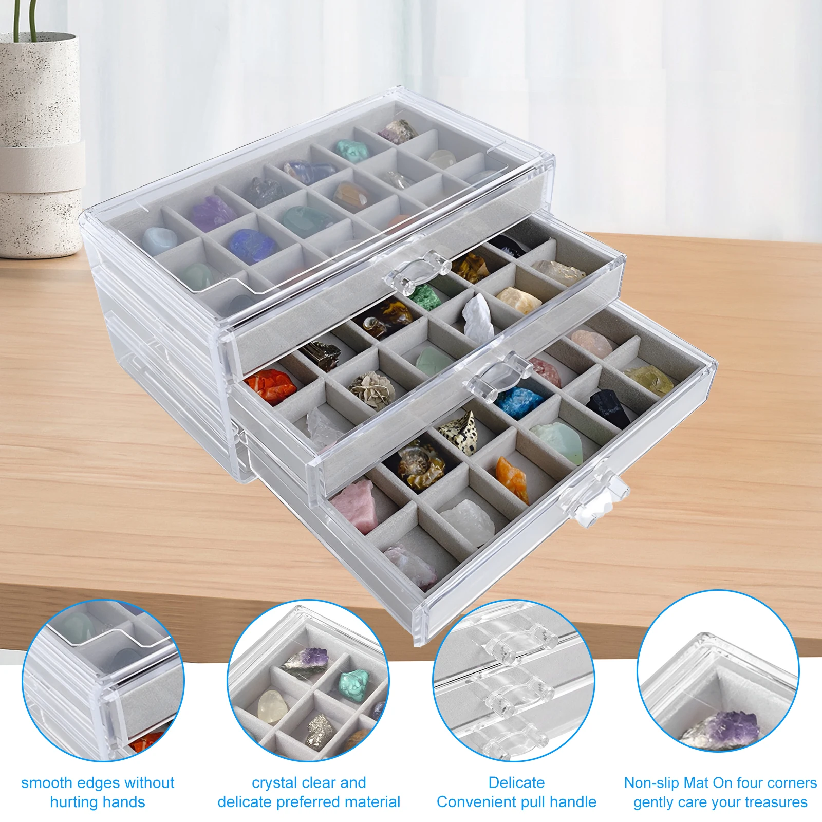 Rock Display Case 3 Drawers Ro - огляд і ціна Kids Toys Drawers
